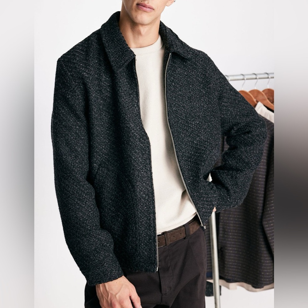 H&M REGULAR FIT TWEED OVERSHIRT jacket